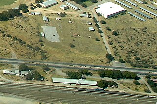 Bahnhof Otjiwarongo aus der Vogelperspektive (Blick nach Osten; 2017)