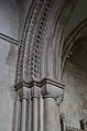 Dogtooth and zigzag ribs on arch between chancel and nave