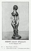 August Agero, c.1911-12, Jeune fille à la rose, wood sculpture, Exposició d'Art Cubista, Galeries Dalmau, Barcelona, 1912, catalogue