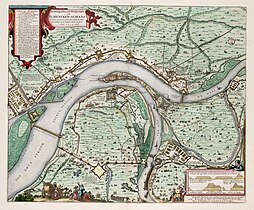Johannes Jacobus Schort: Belegering van Schenkenschans in 1635 en 1636 (onderkant is noord)