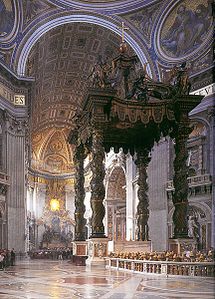 Baldaquin by Bernini in the Basilica of Saint Peter, Rome (1623-34)