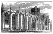 Bristol Cathedral in an 1873 engraving, still incomplete Bristol 1873 - Bristol Cathedral.png