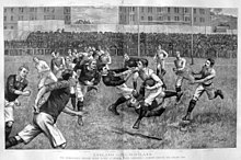 Illustration of the clash between England and Scotland for the Calcutta Cup, 1892 Calcutta Cup 1892.jpg