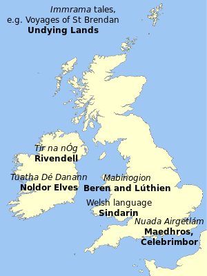 Map of influences on Middle-earth