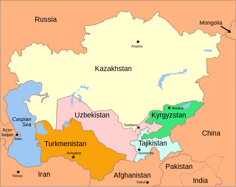 File:Central Asia - political map 2008.svg