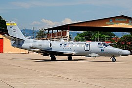 Avión Cessna 560 Citation V de la Fuerza Aérea Colombiana en las instalaciones de la Academia Militar de Aviación de Honduras.