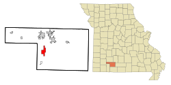 Location of Highlandville, Missouri