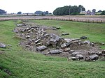 Mögliche Steinfundamente der römischen Steinbrücke von Piercebridge