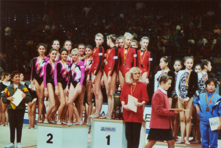 El conjunt espanyol amb la plata al podi del concurs general a Brussel·les, 1992