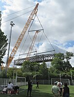 Dépose du pont de Chartres vue du stade.