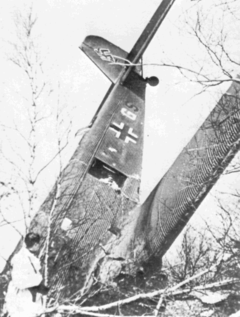 Підбитий поблизу Думбоса німецький військово-транспортний літак Ju 52. Квітень 1940