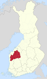 Южная Остроботния на карте Финляндии