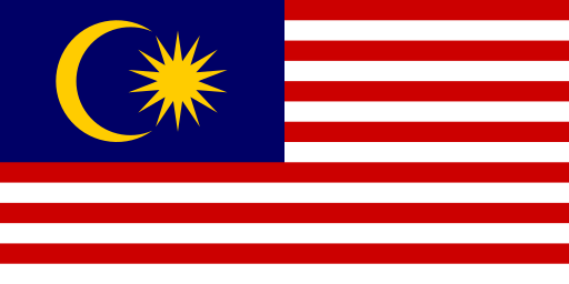 A blue rectangle with the gold star & crescent in a canton, with 14 horizontal red & white stripes on the rest of the flag