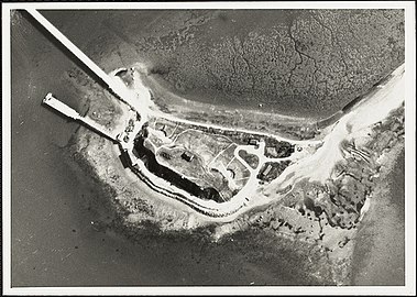 Fort Duvall after casemating in World War II.