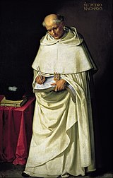 Francisco de Zurbaran's painting of a Mercedarian Friar, Fra Pedro Machado Francisco de Zurbaran - Fray Pedro Machado - Google Art Project.jpg