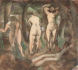 Trois nus dans un paysage (1919).
