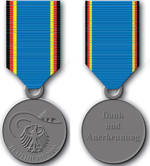 German Flood Service Medal 2002 obverse and reverse.png