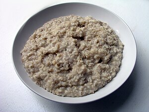 Oatmeal (here: oat,water,salt). Danish: havregrød