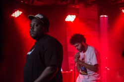 Injury Reserve performing in 2017; from left to right: Stepa J. Groggs and Ritchie with a T. Parker Corey not pictured
