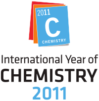 A red square behind an orange square, which is behind a blue square that says "2011 C Chemistry" on it. Under this, there are the words "International Year of Chemistry 2011".