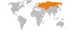 Карта с указанием местоположения Японии и Советского Союза