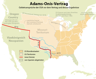 Ergebnisse des Adams-Onís-Vertrags