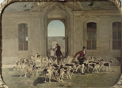 La Meute sortant des grandes écuries de Chantilly (1865), Chantilly, musée Condé.