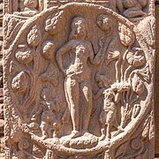 Lakshmi with lotus and two child attendants, probably derived from similar images of Venus[189]