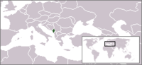 Locatie van Република Црна Гора / Republika Crna Gora