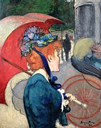 Şemsiyeli kadın, 1891
