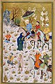 Султан Санджар и старуха. Правая часть разворота из "Сокровищницы тайн" Низами, 1538-46гг, БНФ, Париж