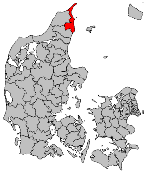 Položaj općine Frederikshavn na karti Danske