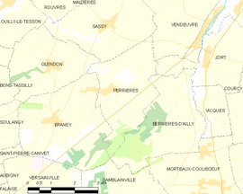Mapa obce Perrières