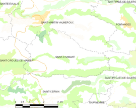 Mapa obce Saint-Chamant