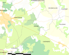 Mapa obce Jussas
