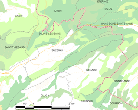 Mapa obce Saizenay