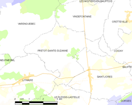 Mapa obce Prétot-Sainte-Suzanne