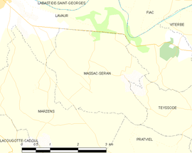 Mapa obce Massac-Séran