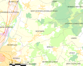 Mapa obce Montamisé