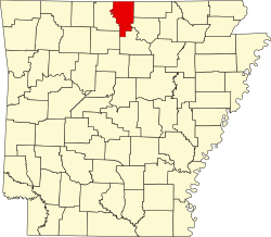 Karte von Baxter County innerhalb von Arkansas