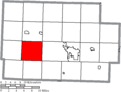 Location of Bedford Township in Coshocton County