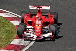 2006年カナダGPでの248F1 ミハエル・シューマッハがドライブ
