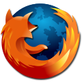 The first logo for the Firefox web browser, featuring an orange fox overlooking a globe