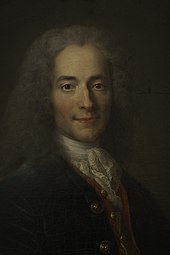 Voltaire (1694-1778) painted by Nicolas de Largilliere. Nicolas de Largilliere - Portrait de Voltaire (1694-1778) en 1718 - P208 - Musee Carnavalet - 2.jpg