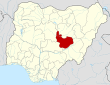 Plateau State shown in red