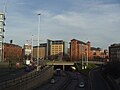 A58(M), Leeds Inner Ring Road passing underneath the Nuffield Hospital