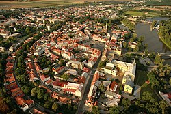 An aerial view of Nymburk