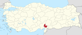 Location of the province within Turkey