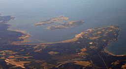 Rågöarna fotograferade från ett flygplan.