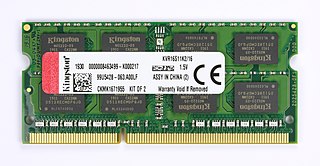 Een Kingston 8GB DDR3 SO-DIMM geheugen module